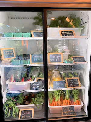 Big refridgerator at Laughing Apple Farm on Salt Spring Island